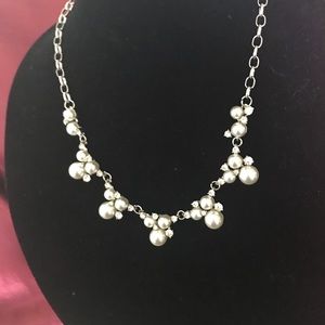 💎👛 🆕Pearl & Bling Adjustable Necklace&Earrings
